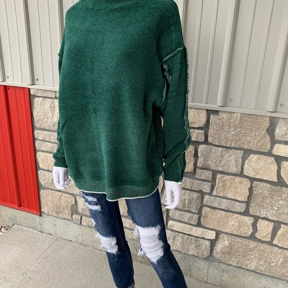 Hunter green suede sweater - Picture 3 of 3